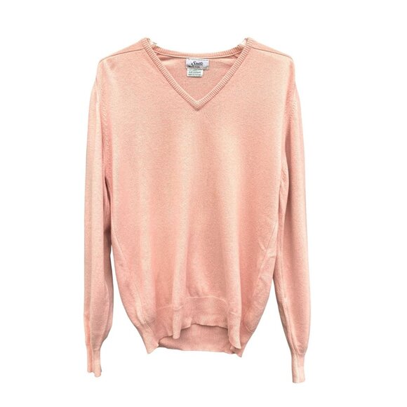 Vintage William Lockie Cashmere Sweater 2X Pink Scotland 100% Pure Cashmere - Picture 1 of 4